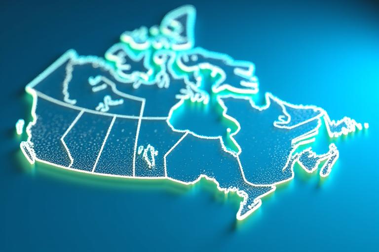 Interactive map of Canada showing EV charging stations